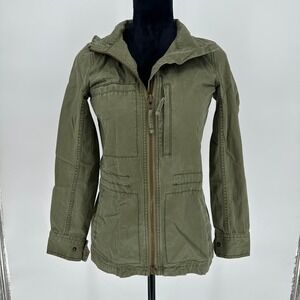 Madewell Fleet Jacket Army Green Military Women's Size XS‎ 100% Cotton Full Zip